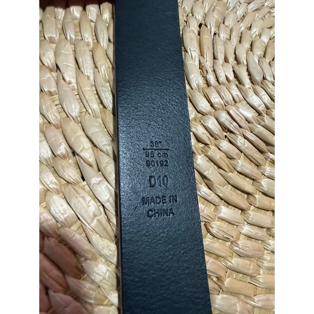 COACH Black Leather Belt Silver Logo Buckle Unisex 38 / 95 cm